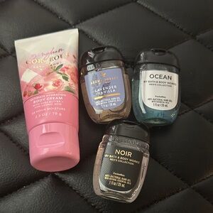 Bath & Body Works Gingham Gorgeous Body Cream and Men's Collection Sanitizers